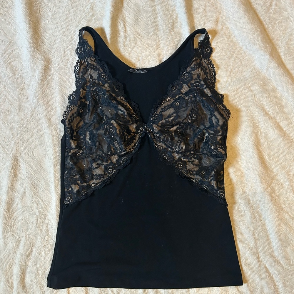Black lace tank